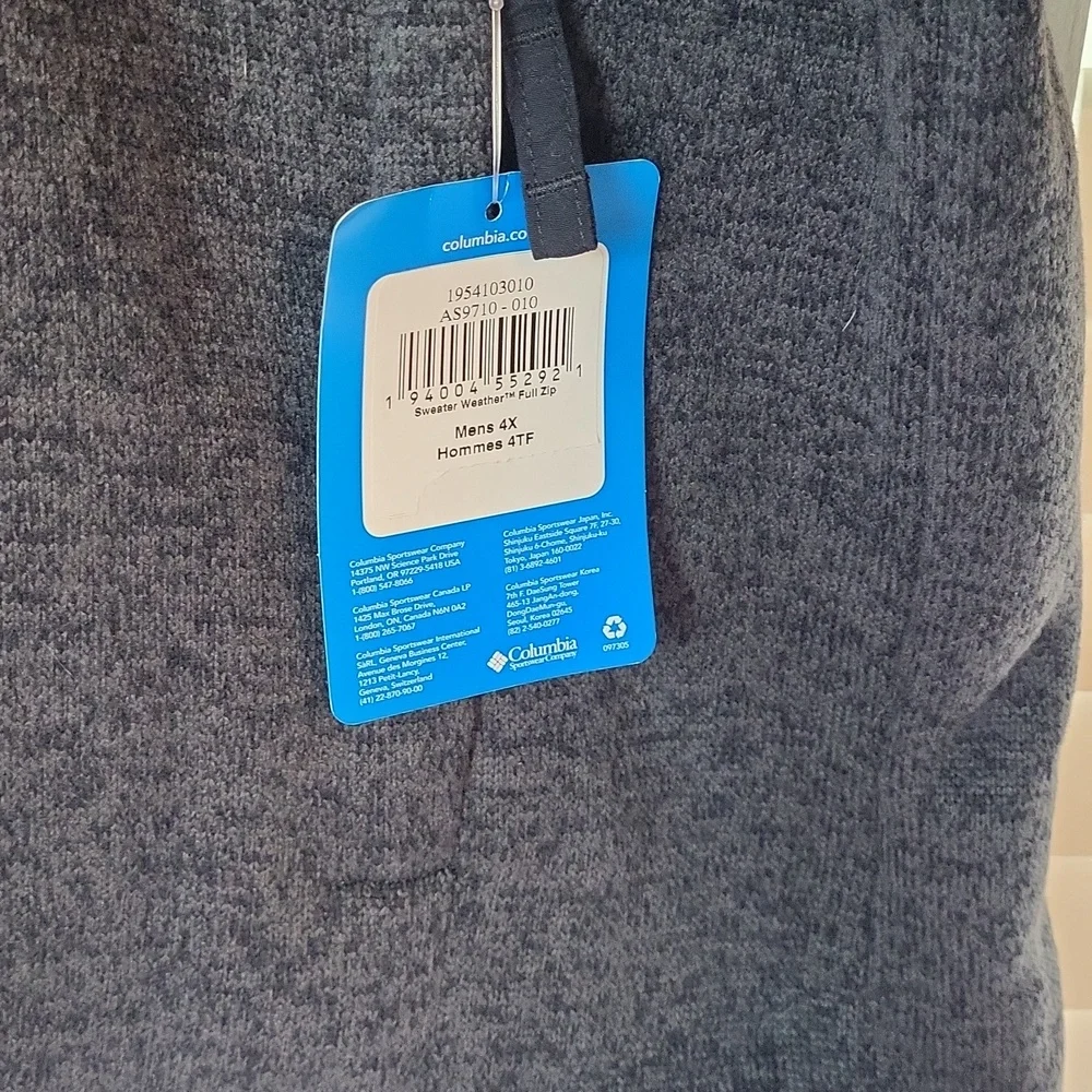 Columbia Charcoal‎ Gray Full-Zip Fleece Jacket
